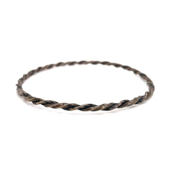 VTG‎ Estate Twisted Rope Sterling Silver 8” Bangle Bracelet! 174 - Picture 2 of 5